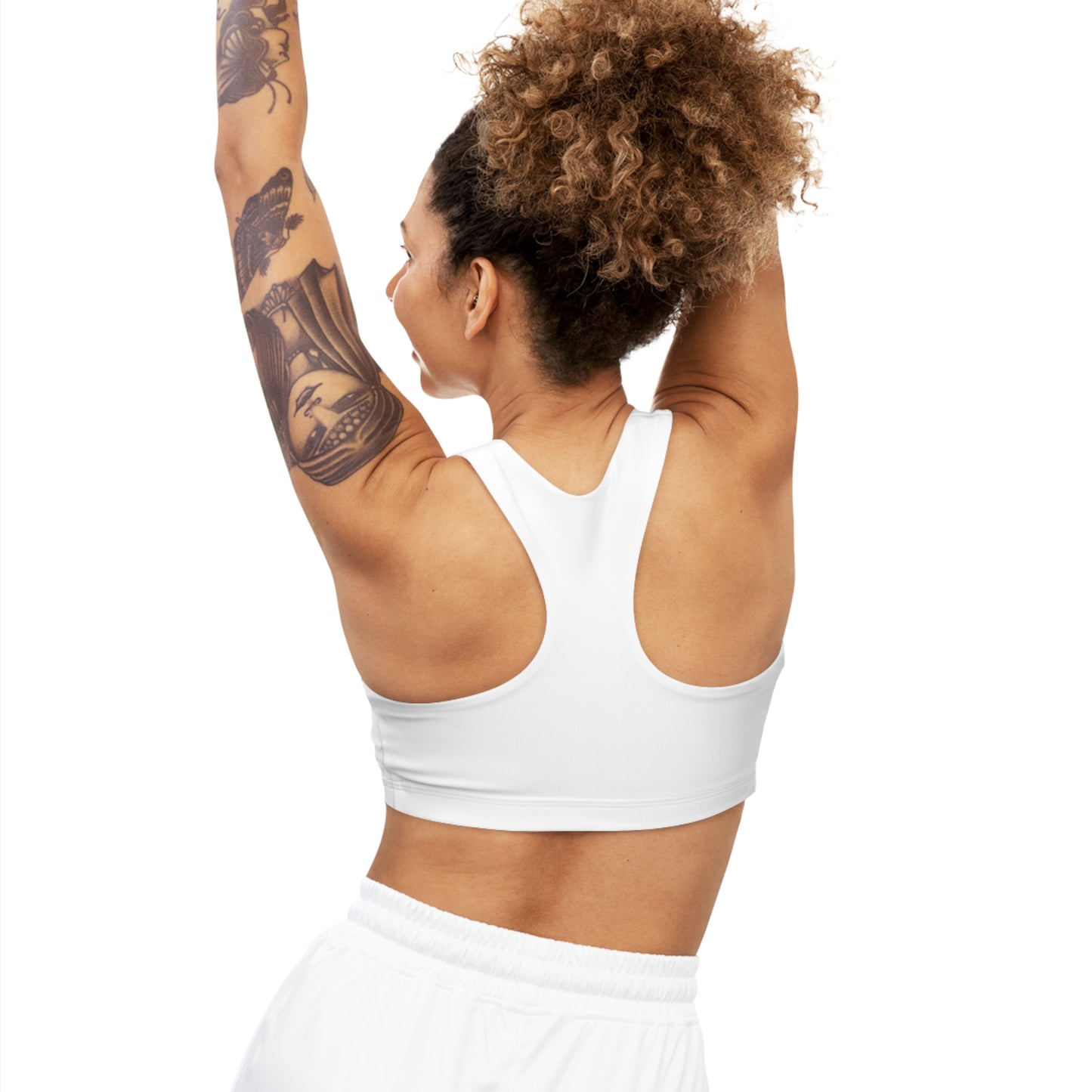 Women's Seamless Sports Bra AOP - Logo Printed Fitness Bra Top - Comfortable Athletic Wear - Gift