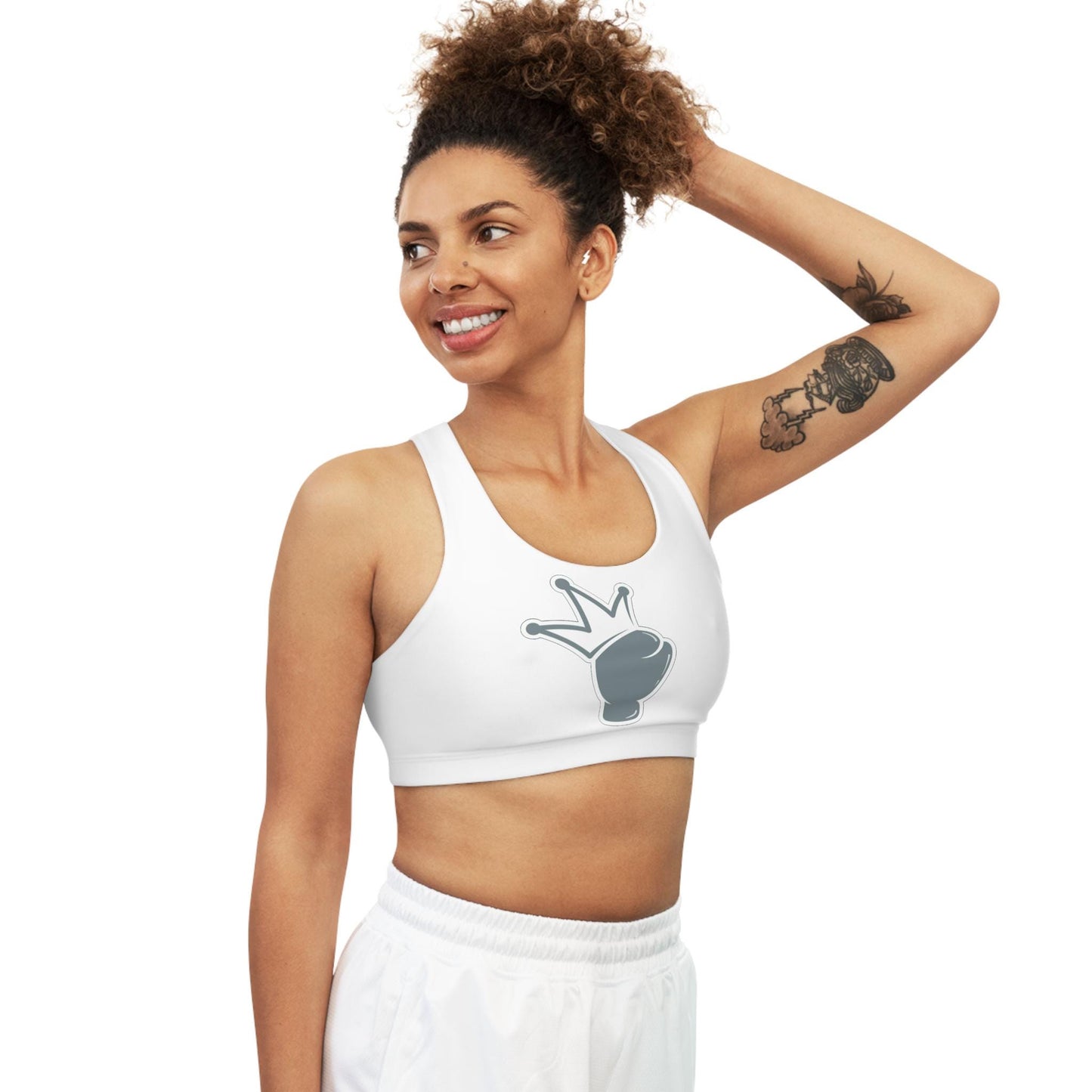 Women's Seamless Sports Bra AOP - Logo Printed Fitness Bra Top - Comfortable Athletic Wear - Gift